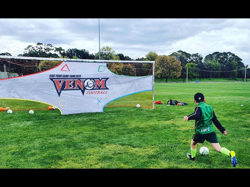 Venom football school Australia senior train target custom design